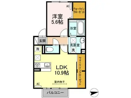 メゾン・ラ・パトリアL(1LDK/1階)の間取り写真