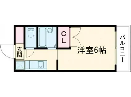 エステートピア セルベイユII(1K/1階)の間取り写真