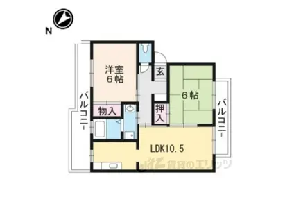 レジデンスウィンディア(2LDK/2階)の間取り写真