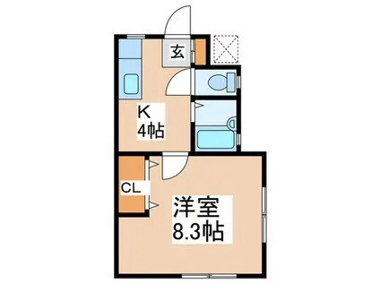 カマクラハイツ(1K/1階)の間取り写真