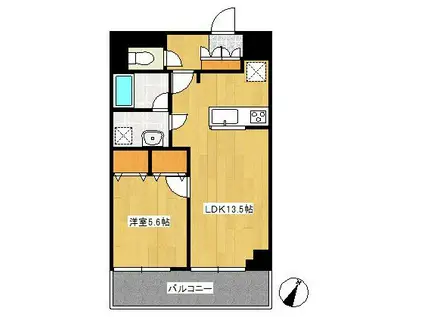 シェトワ佃(1LDK/3階)の間取り写真