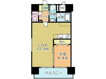 AVANCE KATANO GRANDE(1LDK/13階)の間取り写真