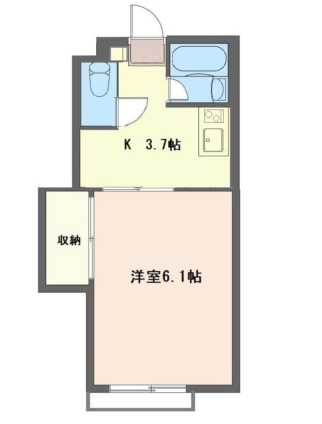 ベルシャンブル(1K/1階)の間取り写真