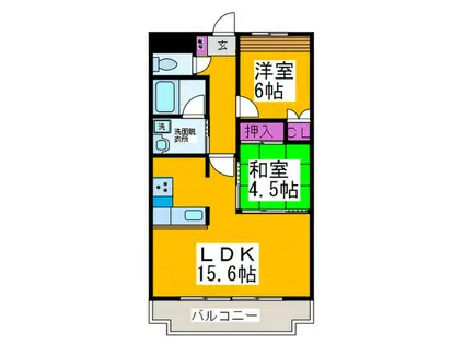 グランドール229(2LDK/4階)の間取り写真