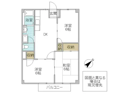 エクセルステージIII(3DK/2階)の間取り写真