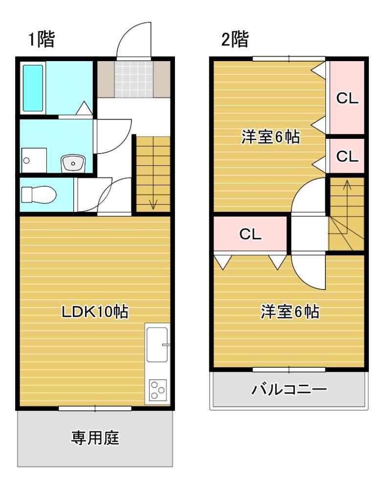 フォルゲイト(2LDK/1階)の間取り写真