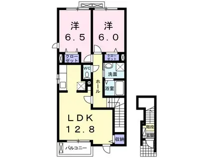 サンセット スクエア(2LDK/2階)の間取り写真