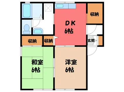 コンフォール D(2DK/1階)の間取り写真