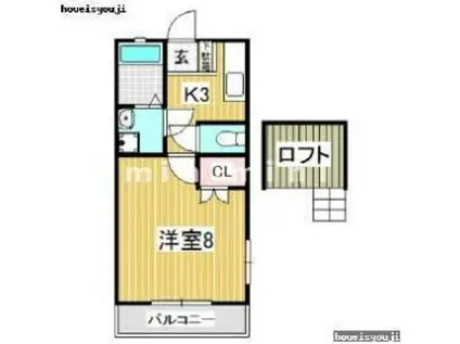 ビルディングエステム(1K/2階)の間取り写真