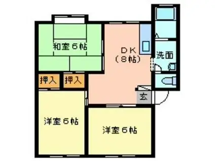 オアシス・KI(3DK/2階)の間取り写真