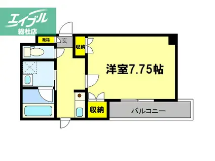 荒木ビル(1K/3階)の間取り写真