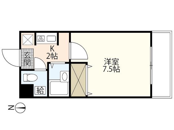 坊田ビル(1K/4階)の間取り写真