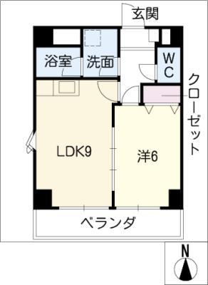 アランフェス(1LDK/7階)の間取り写真