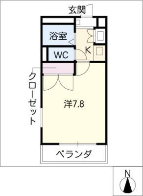 レオパレス長橋(1K/1階)の間取り写真