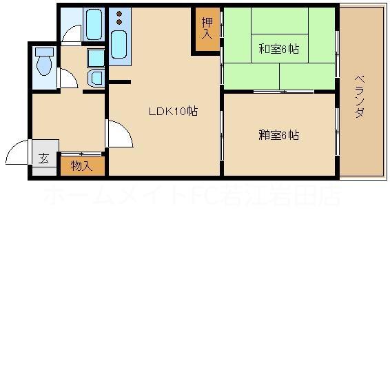 メゾン三角(2LDK/3階)の間取り写真