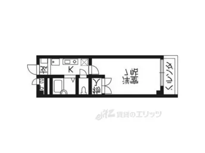 アンプルールフェール大利町(1K/2階)の間取り写真