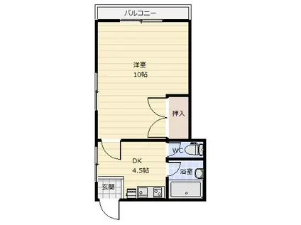 フォルム福永I(1K/1階)の間取り写真