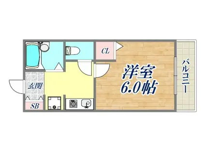 MOMO仁川(1K/2階)の間取り写真