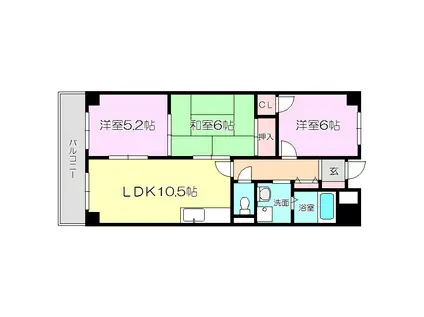 久光マンション(3LDK/1階)の間取り写真