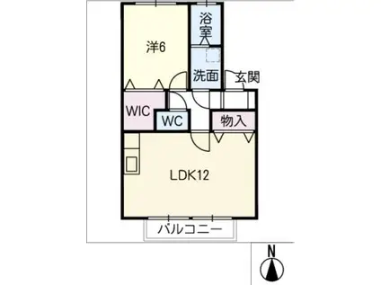 スターブルユウ(1LDK/2階)の間取り写真