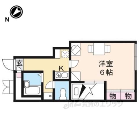 レオパレスベルフォーレ(1K/1階)の間取り写真
