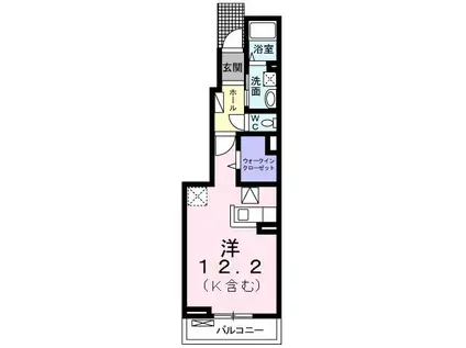 ラヴィータIII(ワンルーム/1階)の間取り写真