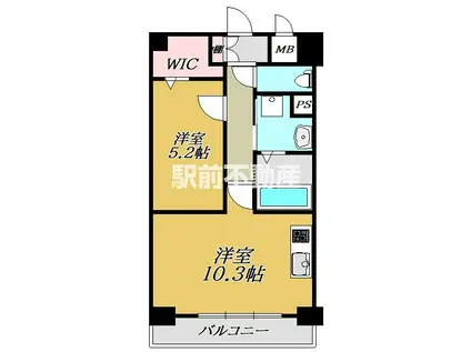 ブランシェ駅南(1LDK/7階)の間取り写真