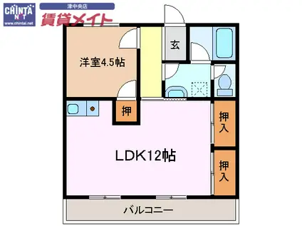 メゾンアザミ(1LDK/1階)の間取り写真