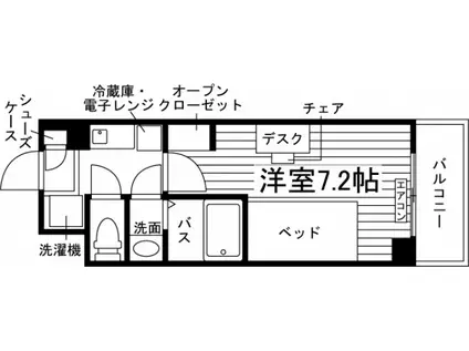 学生会館 NCREポートアイランド(ワンルーム/10階)の間取り写真