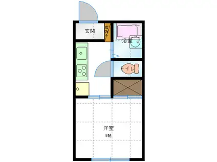 パールハイツ(1K/2階)の間取り写真