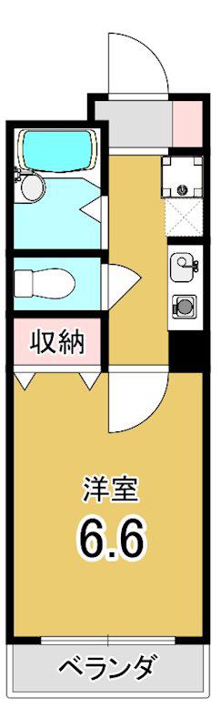 AMARE亀乃子(1K/3階)の間取り写真
