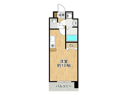 エクセレント上新15(ワンルーム/3階)の間取り写真