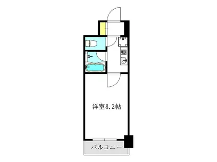 カーサ天神橋(1K/4階)の間取り写真