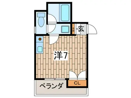 てぃだ横浜(ワンルーム/4階)の間取り写真