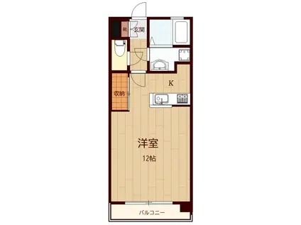 レナジア陽東A(ワンルーム/3階)の間取り写真