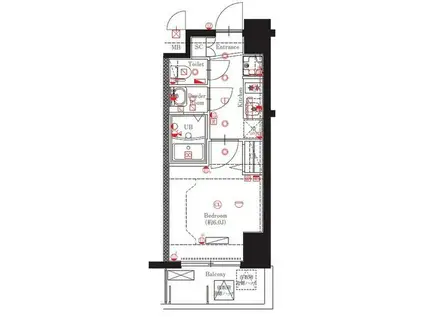 MAXIV名古屋(1K/11階)の間取り写真