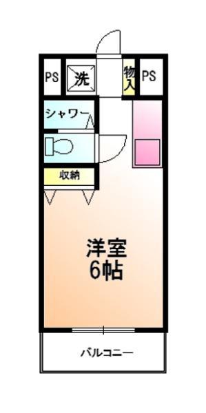 プリモタウン(1K/3階)の間取り写真