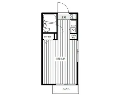 ヴィラ仁(ワンルーム/1階)の間取り写真