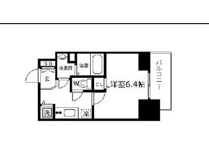 プレサンス南森町ライズ(1K/5階)の間取り写真