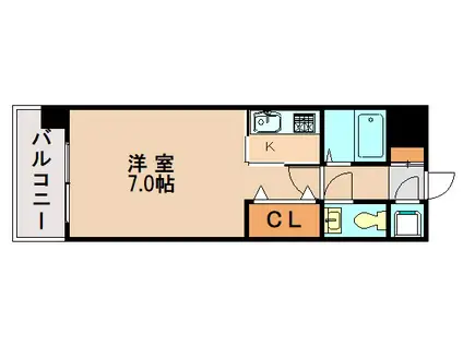 エステートモア天神STUDIO(1K/14階)の間取り写真