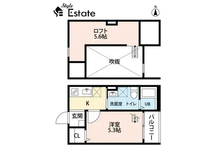 プレミア中村公園 (1K/2階)の間取り写真