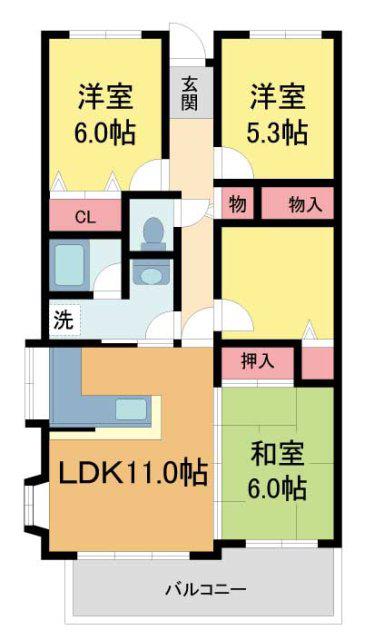 フォーシーズンズ芦屋(4LDK/4階)の間取り写真