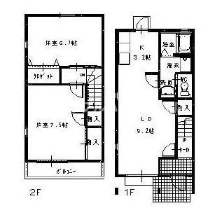 ポポラーレ(2LDK/1階)の間取り写真