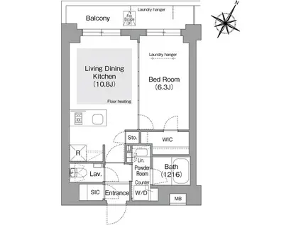 コンフォリア・リヴ文京護国寺(1LDK/3階)の間取り写真