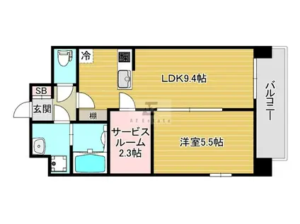 パークス堺筋本町(1SLDK/8階)の間取り写真