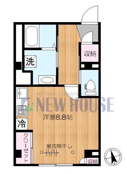 CASA MONTE(ワンルーム/1階)の間取り写真