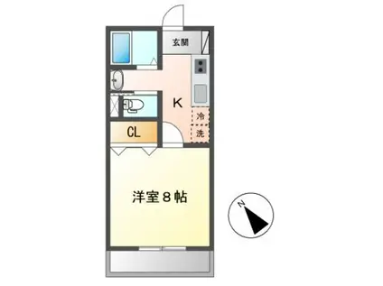 MAJESTIC 松阪 1ST(1K/2階)の間取り写真