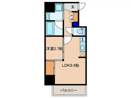 ナットレジデンス都島区本通(1LDK/2階)の間取り写真
