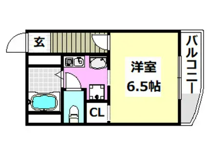 エディントンビル(1K/4階)の間取り写真