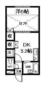 パリオ5・8(1DK/2階)の間取り写真